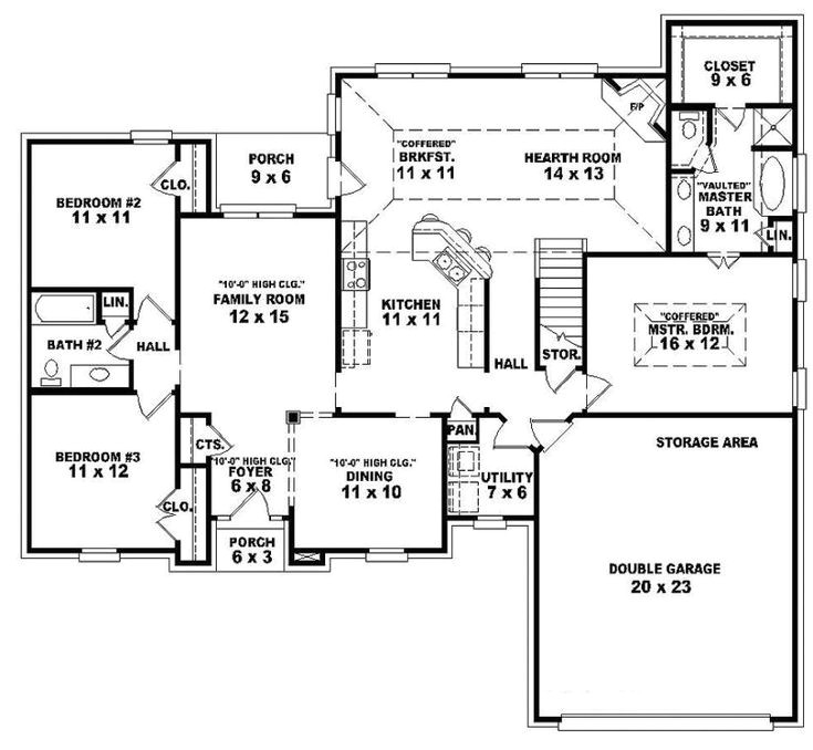 1 Story House Plans with Media Room Single Story Open Floor Plans One Story 3 Bedroom 2