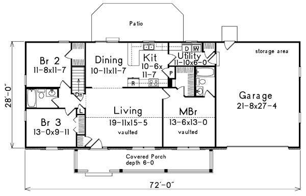 1400 Sq Ft House Plans with Basement Country Style House Plan 3 Beds 2 Baths 1400 Sq Ft Plan