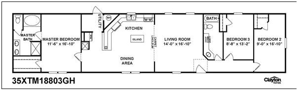 18×80 Mobile Home Floor Plans Clayton Extreme Series 1st Choice Home Centers 18×80 Mobile Home Floor Plans Clayton Extreme Series 1st Choice Home Centers