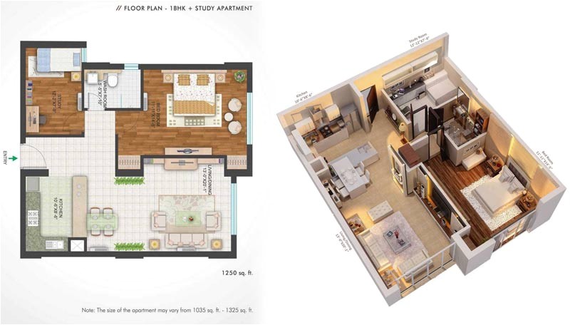 1bhk Home Plan Central Park 2 Central Park Resorts sohna Road Gurgaon 1bhk Home Plan Central Park 2 Central Park Resorts sohna Road Gurgaon