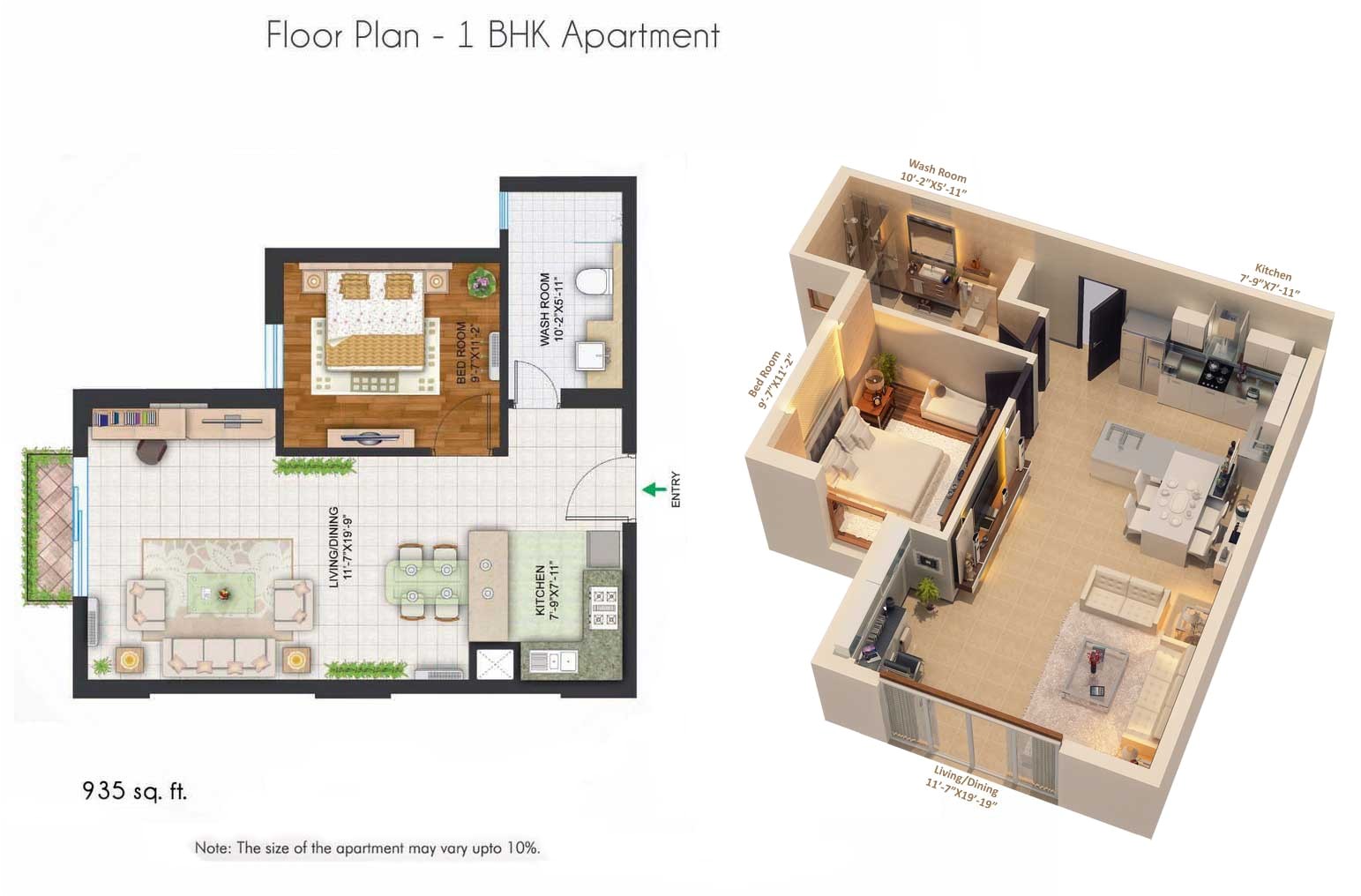 1bhk Home Plan Central Park 2 Propample Com