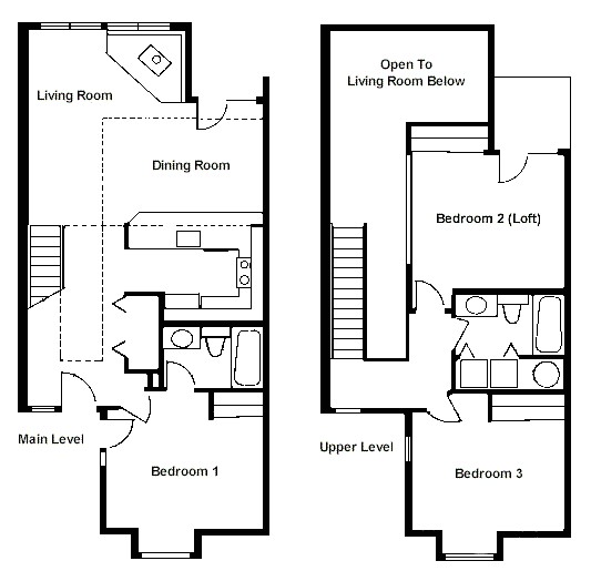 2 Bedroom Home Plans with Loft Floor Plan Two Bedroom Loft Rci Id 1711 Whispering