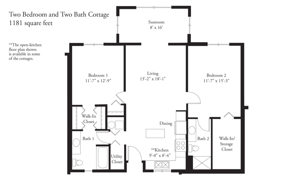 2 Br 2 Ba House Plans Foxdale Village Cottage Homes 2 Br 2 Ba House Plans Foxdale Village Cottage Homes