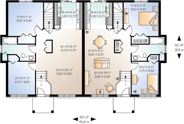 2 Family Home Plans Flexible Two Family House Plan 21244dr 1st Floor