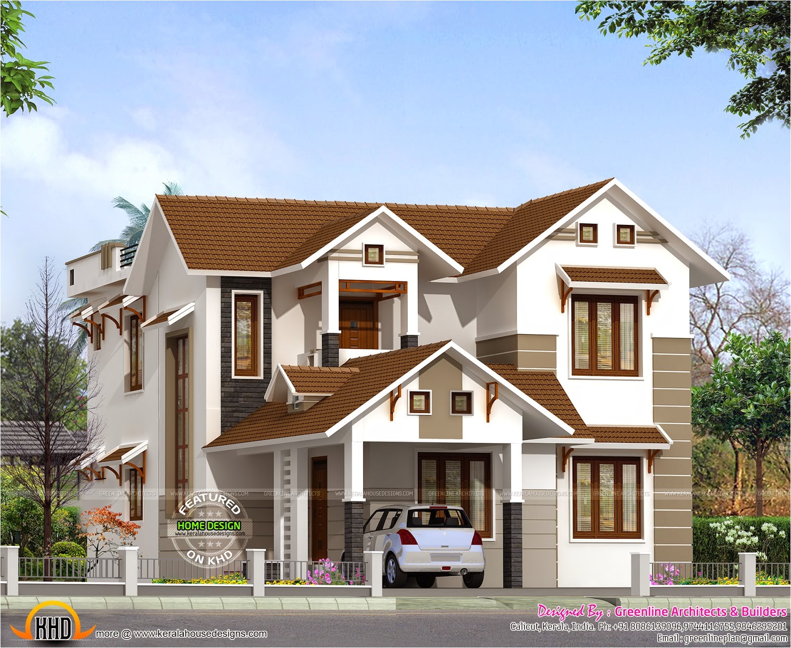 2015 Home Plans 2015 Sq Ft Sloping Roof Home Kerala Home Design and