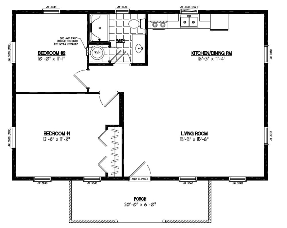 24×36 Pole Barn House Plans 24×36 Pioneer Certified Floor Plan 24or1202 Custom