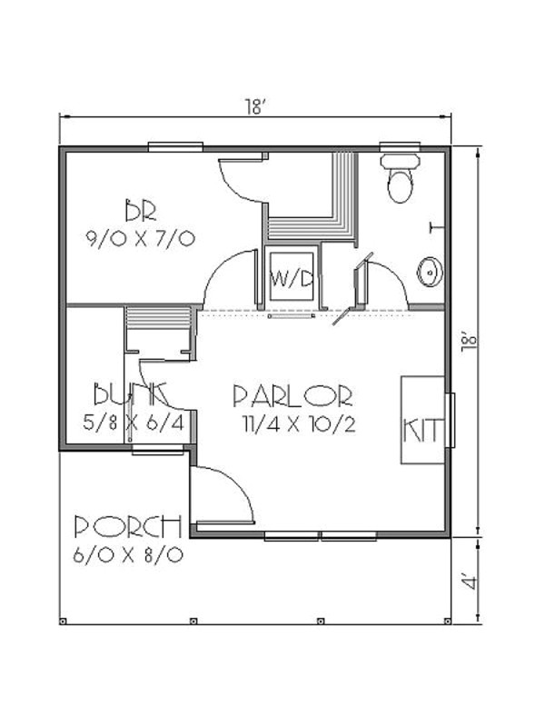 300 Sq Ft Home Plans Cottage Style House Plan 2 Beds 1 Baths 300 Sq Ft Plan