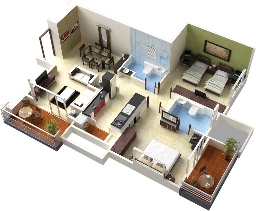 3d Home Floor Plan Bedroom Position In Home Design Plans 3d This for All