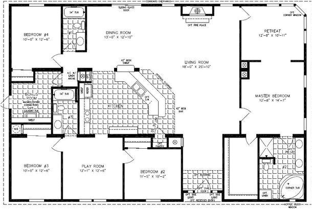 4 Bedroom Mobile Home Floor Plans 4 Bedroom Modular Homes Floor Plans Bedroom Mobile Home