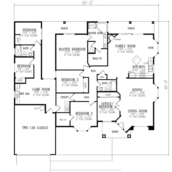 6 Bedroom Home Plans Mediterranean Style House Plan 6 Beds 3 Baths 2511 Sq Ft