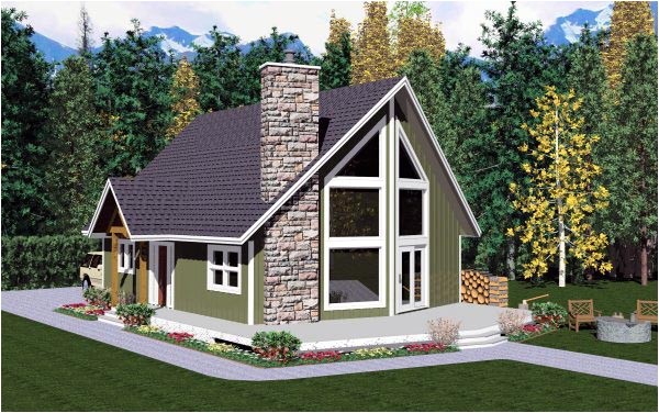 A Frame House Plans with attached Garage House Plan 99946 at Familyhomeplans Com