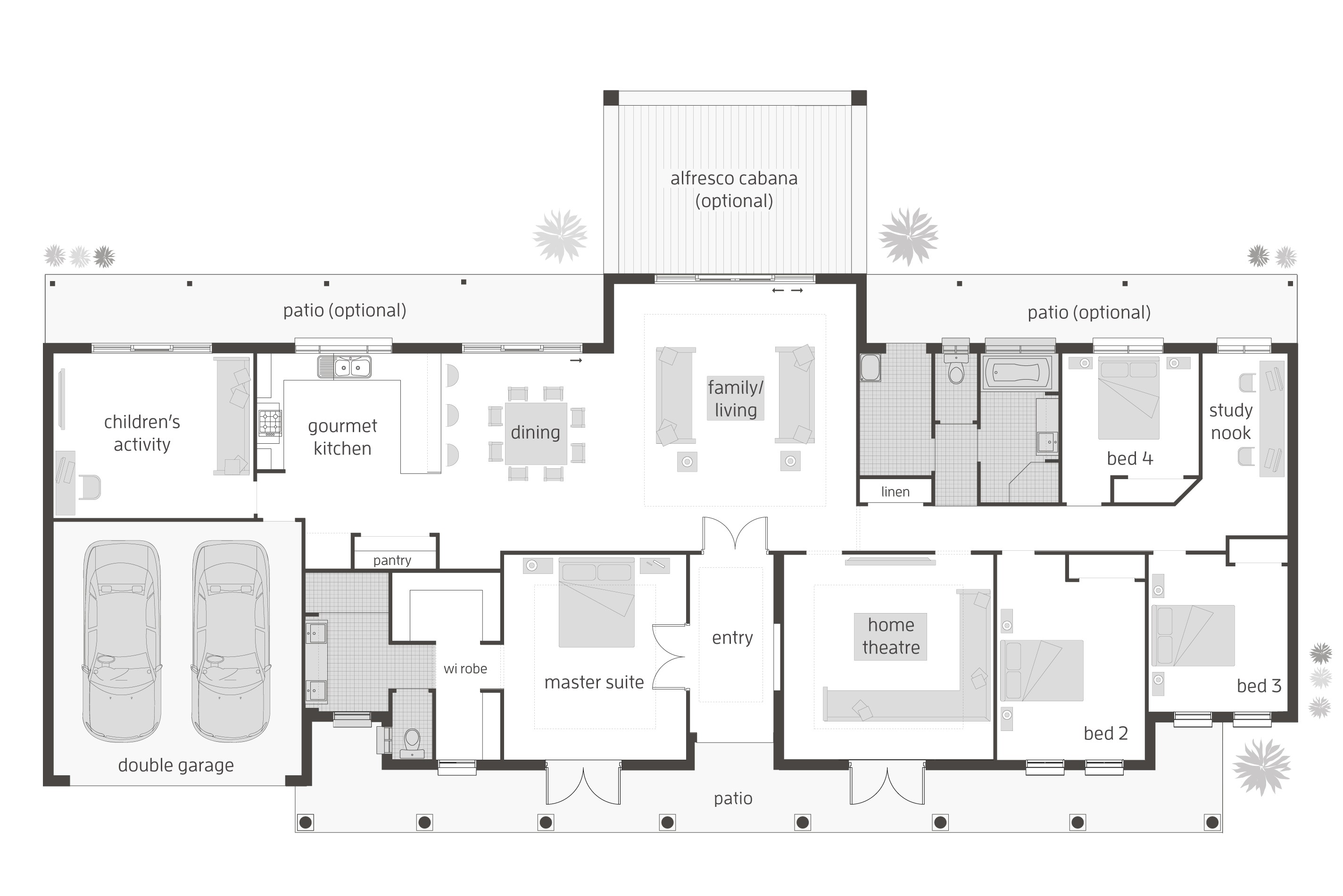 Acreage Home Plans Floor Plan Friday 4 Bedroom Children 39 S Activity Room Acreage Home Plans Floor Plan Friday 4 Bedroom Children 39 S Activity Room