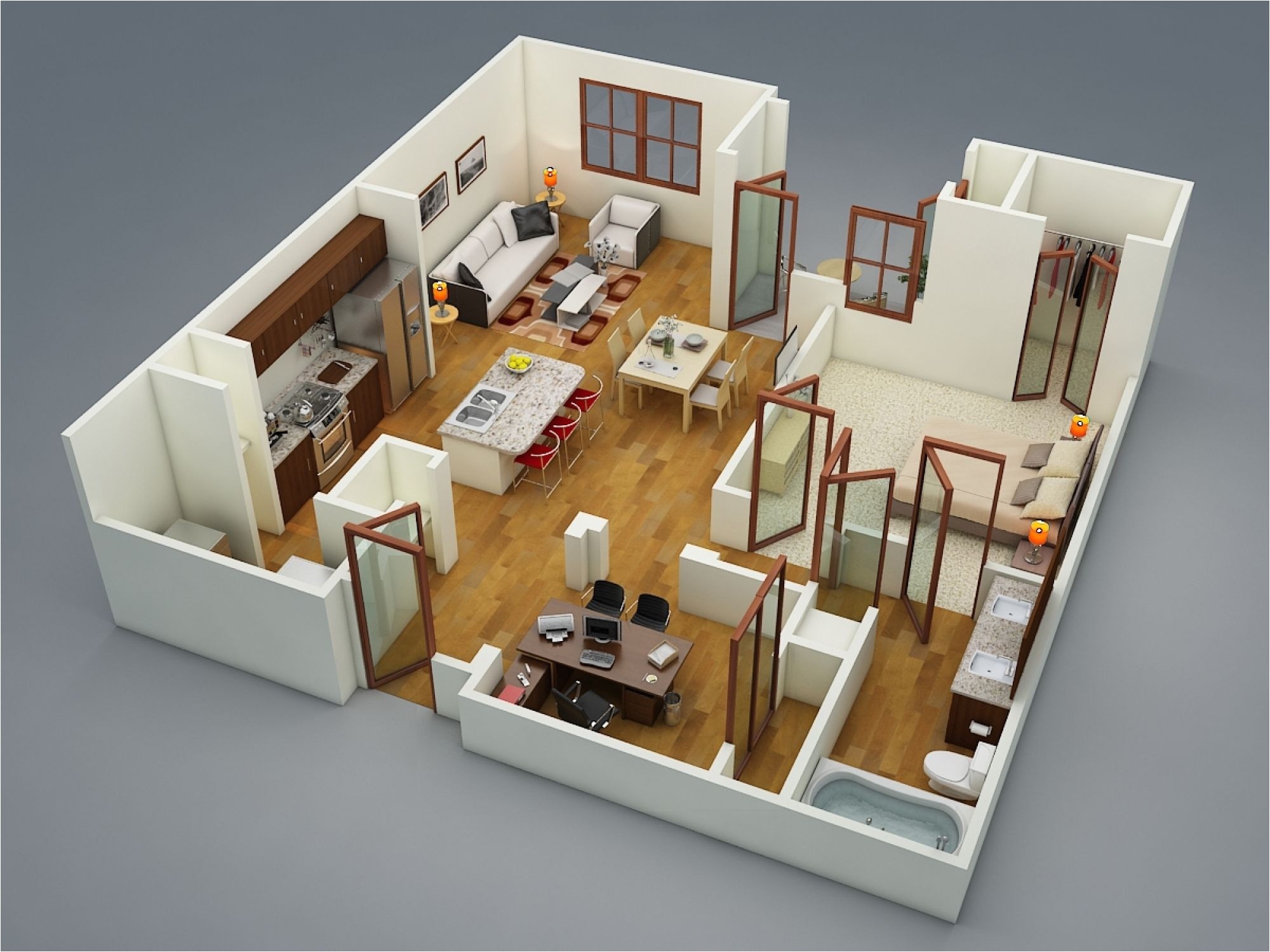 Apartment Home Plans 1 Bedroom Apartment House Plans