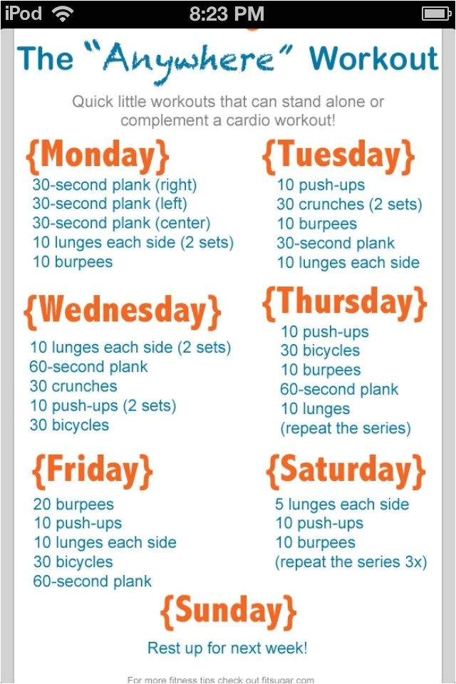 At Home Work Out Plans Go after Your Goal to Exercise More Here 39 S How Weekly