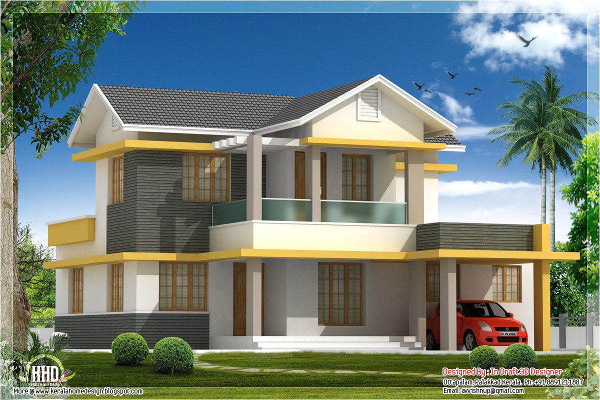 Beautiful Home Plan Beautiful 4 Bedroom House Elevation In 1880 Sq Feet