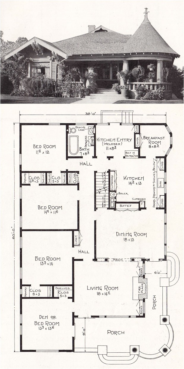 California House Plans with Photos Bungalow Queen Anne Hybrid 1918 House Plan by E W California House Plans with Photos Bungalow Queen Anne Hybrid 1918 House Plan by E W