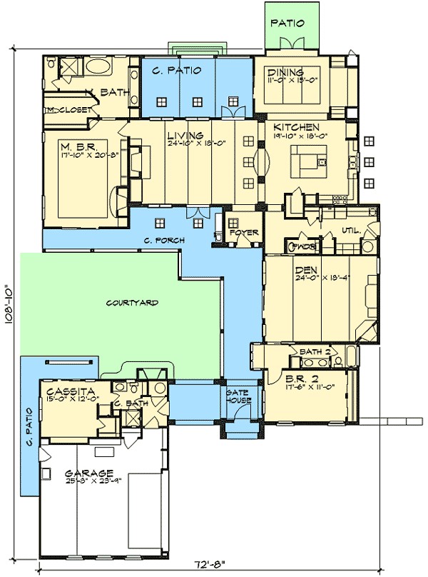 Casita Home Plans Casita and Courtyard Classic 36812jg Architectural Casita Home Plans Casita and Courtyard Classic 36812jg Architectural