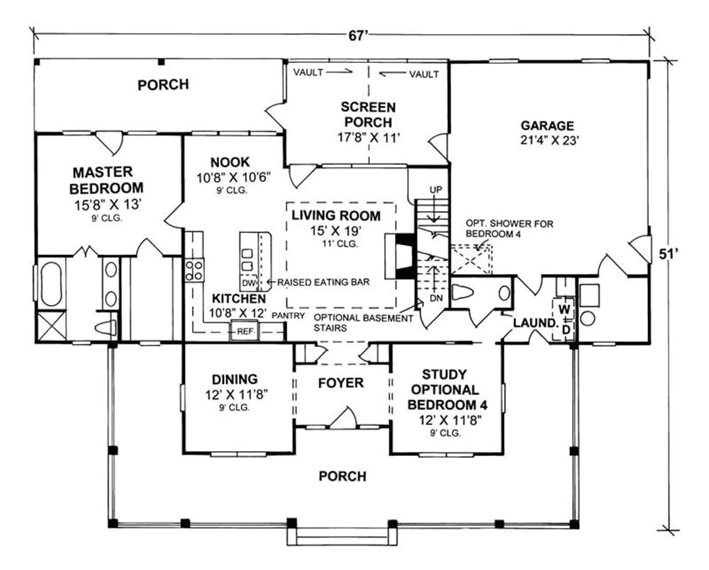 Country Homes Floor Plans 4 Bedrm 1980 Sq Ft Country House Plan 178 1080