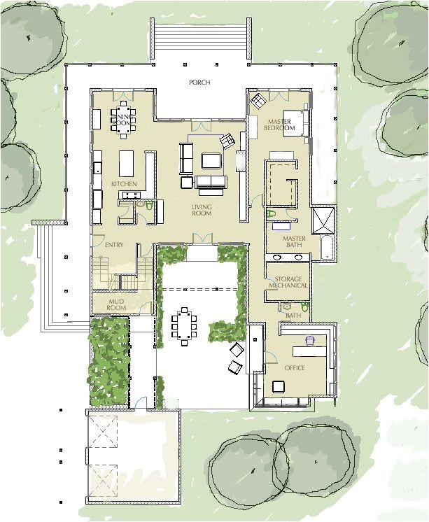 Courtyard Home Floor Plan 15 Best House Plans Images On Pinterest Courtyard House
