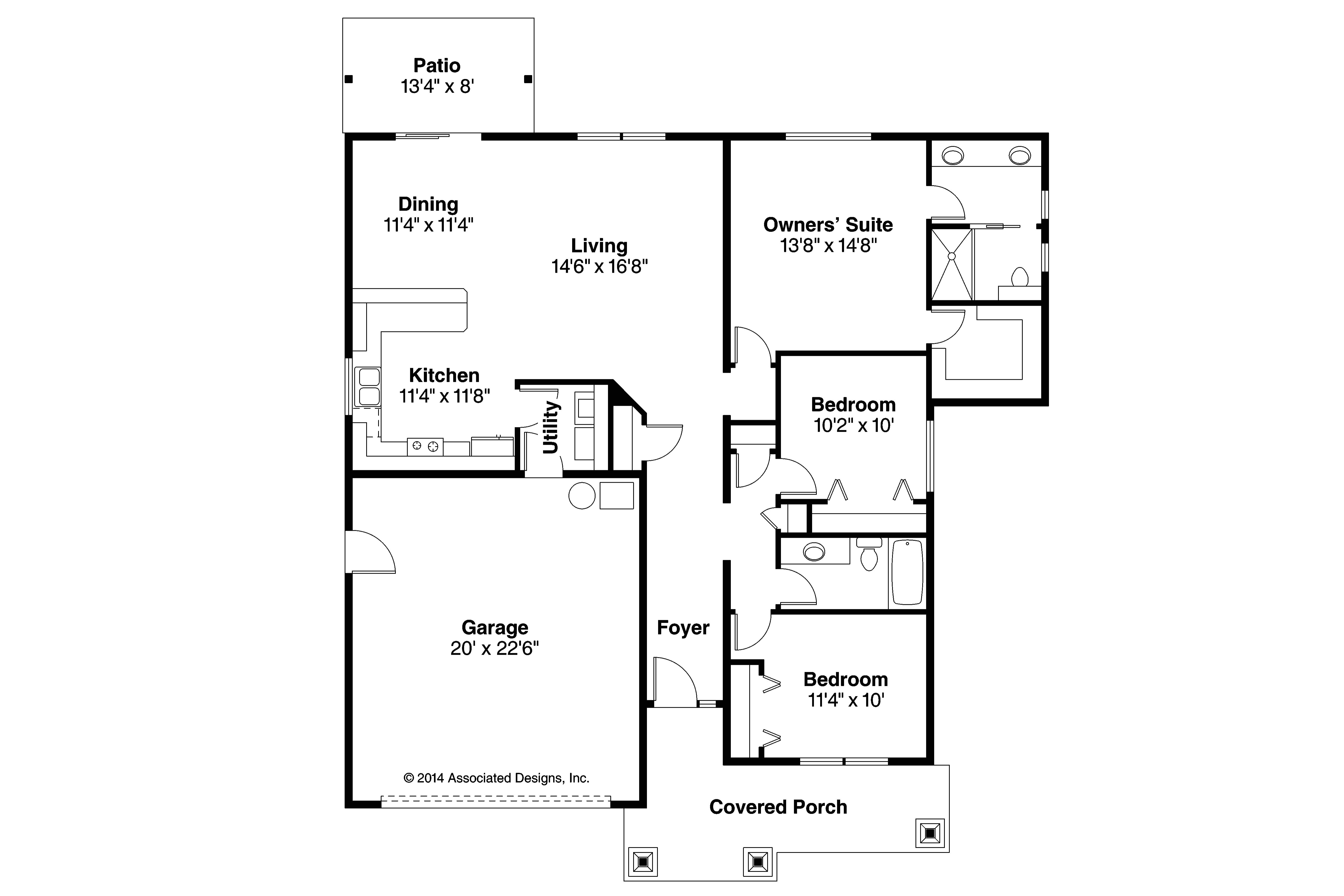 Craftsman Style Home Floor Plans Craftsman House Plans Ravenden 30 712 associated Designs