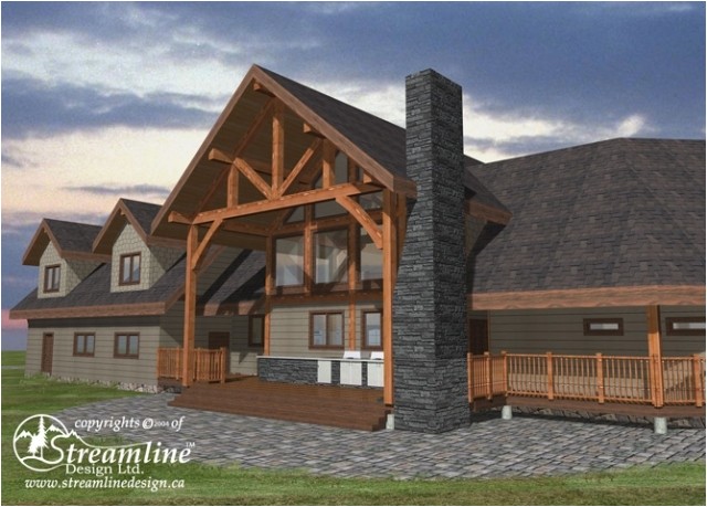 Custom Timber Frame Home Plans Kalum Timber Frame Plans 9196sqft Streamline Design