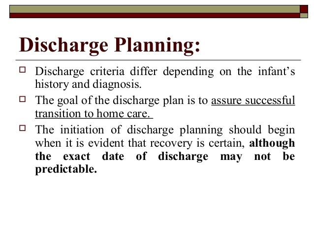 Discharge Planning From Hospital to Home Review Discharge Planning From Hospital to Home Review New