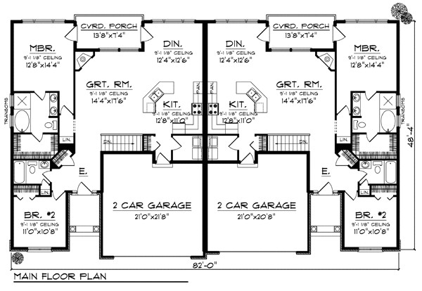 Duplex Home Design Plans Duplex Plan Chp 33733 at Coolhouseplans Com Retirement