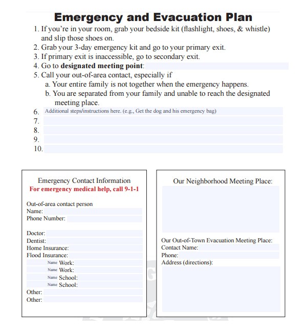 Emergency Contingency Plan for Care Homes 10 Evacuation Plan Templates Sample Templates Emergency Contingency Plan for Care Homes 10 Evacuation Plan Templates Sample Templates