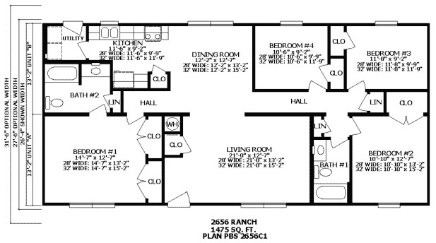 Floor Plans for 3 Bedroom Ranch Homes 2 Bedroom Ranch House Plans Bedroom at Real Estate