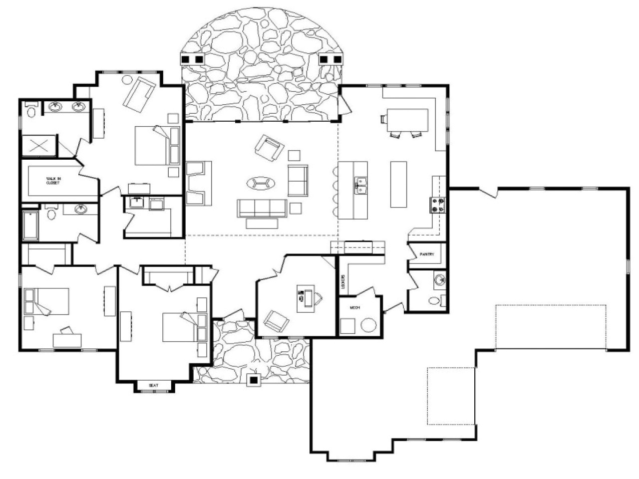 Floor Plans for One Level Homes Open Floor Plans One Level Homes Modern Open Floor Plans