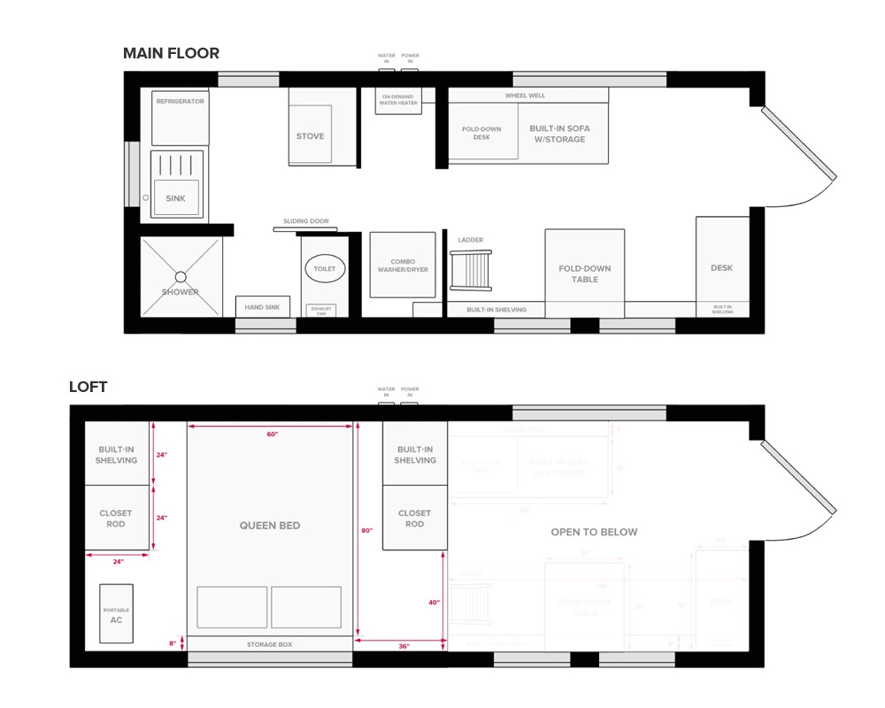 Floor Plans for Tiny Homes Tiny House On Wheels Floor Plans Blueprint for Construction