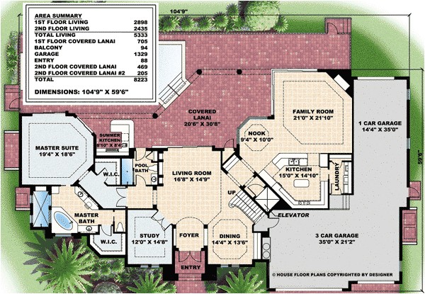 Florida Home Plans with Lanai Plan W76016gw Second Floor Family Room and Lanai E Florida Home Plans with Lanai Plan W76016gw Second Floor Family Room and Lanai E