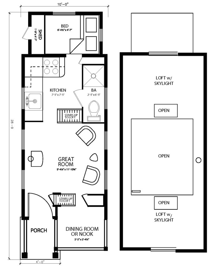 Four Lights Tiny House Plans the Marie Colvin Tiny House Floor Plan by Four Lights