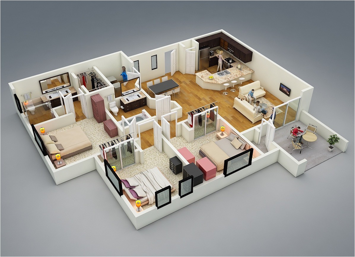 Home 3d Plans 25 More 3 Bedroom 3d Floor Plans Home 3d Plans 25 More 3 Bedroom 3d Floor Plans