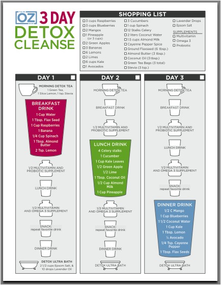 Home Detox Plan 3 Day Detox Cleanse Meal Plan Dr Oz Home Detox Plan 3 Day Detox Cleanse Meal Plan Dr Oz