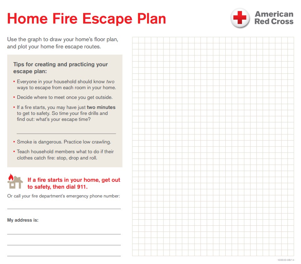 Home Fire Escape Plan Template Your Home Fire Escape Plan Central south Texas Region