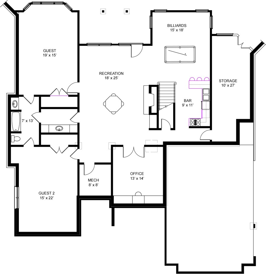 Home Floor Plans with Basements Ranch House Basement Floor Plans House Design Plans