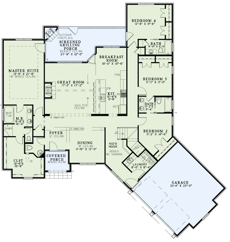 Home Plans with Master Bedroom On Main Floor House Plan 153 2001 4 Bdrm 2 527 Sq Ft Craftsman Home Home Plans with Master Bedroom On Main Floor House Plan 153 2001 4 Bdrm 2 527 Sq Ft Craftsman Home