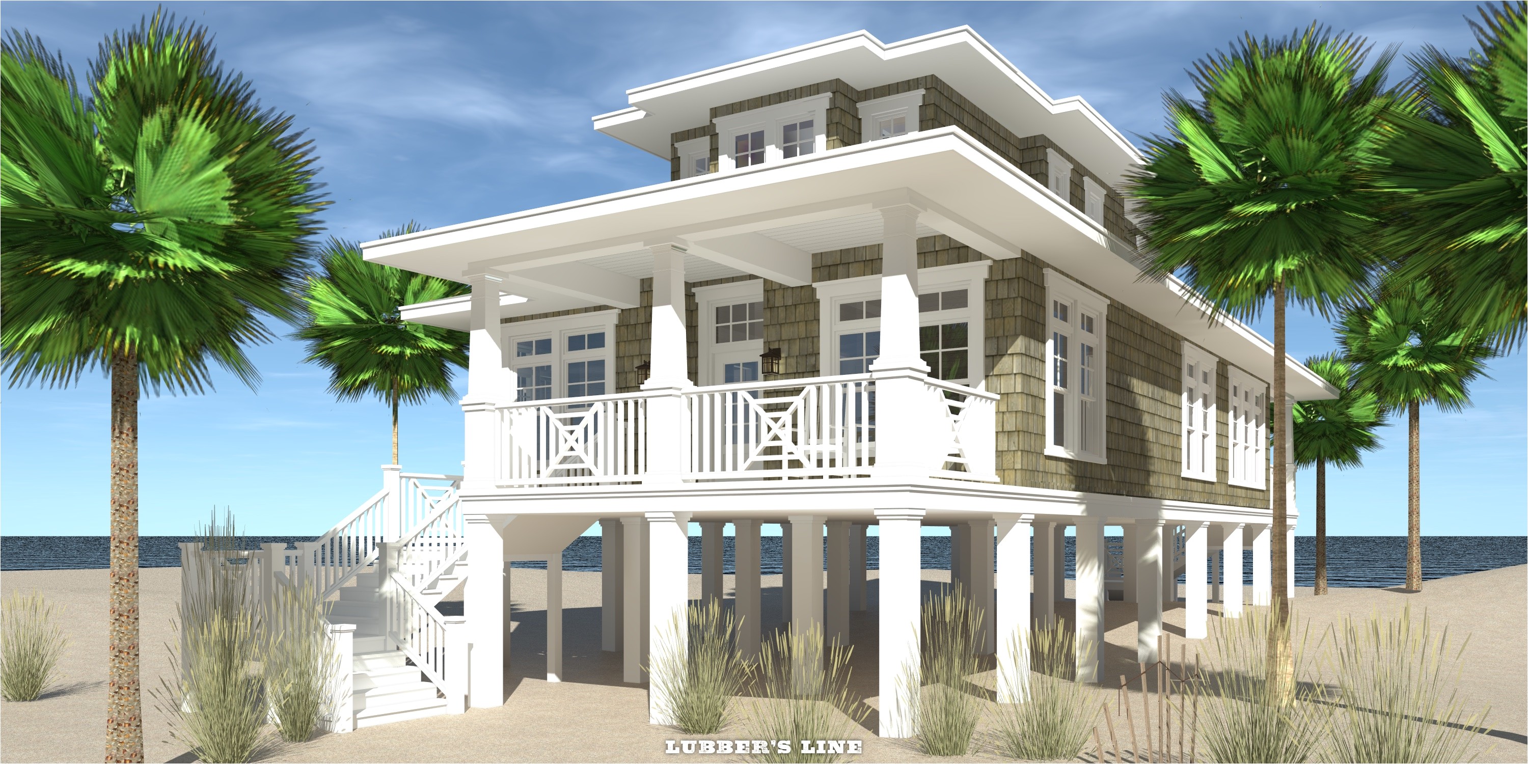 House Plans for Beach Houses Beach House Plans with Front View