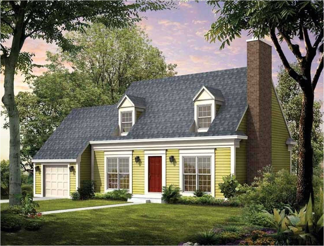 House Plans for Cape Cod Style Homes Cape Cod House Style with Garage Designed with Green Wall