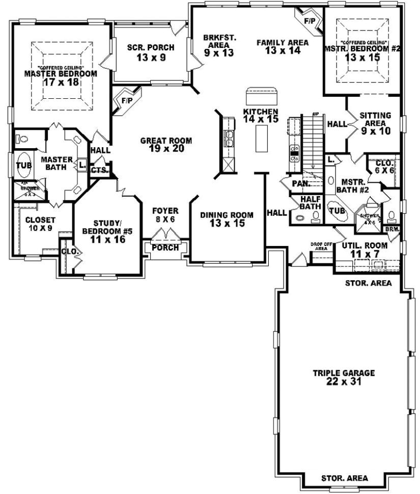 House Plans with 2 Master Suites On Main Floor 654269 4 Bedroom 3 5 Bath Traditional House Plan with