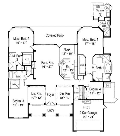 House Plans with 2 Master Suites On Main Floor Two Master Bedroom Floor Plans thefloors Co