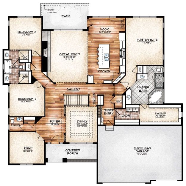 House Plans with Laundry Room attached to Master Bedroom I Like the Way the Kids Bathroom is Situated I Also Love