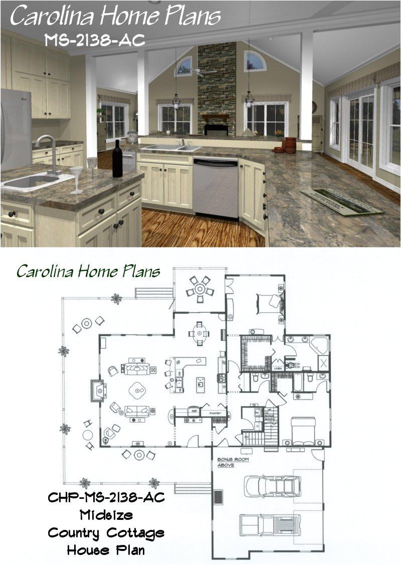 Large Home Plans for Entertaining Midsize Country Cottage House Plan with Open Floor Plan