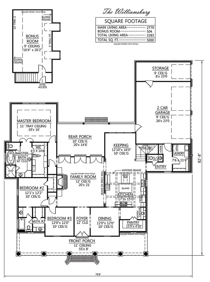 Madden Home Plans Madden Home Design the Williamsburg House Plans