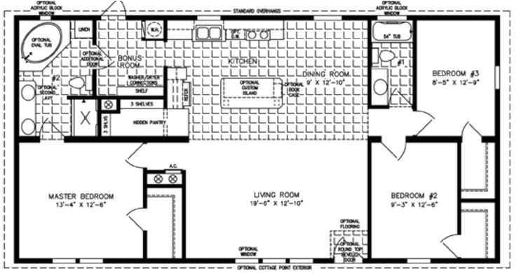 Manufactured Home Floor Plans 3 Bedroom 2 Bath 3 Bedroom Mobile Home Floor Plan Bedroom Mobile Homes
