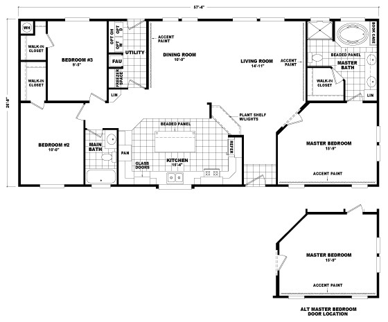 Monterey Homes Floor Plans the Monterey I Hi2857a Home Floor Plan Manufactured and Monterey Homes Floor Plans the Monterey I Hi2857a Home Floor Plan Manufactured and