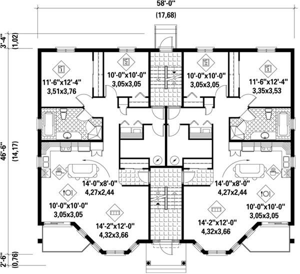 Multiplex House Plans Multi Family House Plans Multi Plex Home Floor Plans at Multiplex House Plans Multi Family House Plans Multi Plex Home Floor Plans at