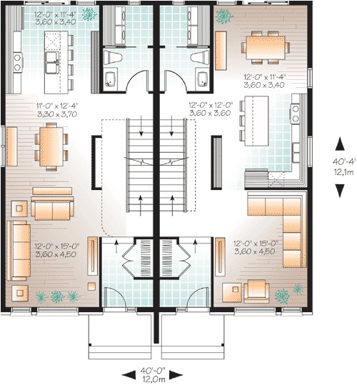 Narrow Lot Multi Family House Plans Narrow Lot Multi Family Home Plan 22327dr 2nd Floor
