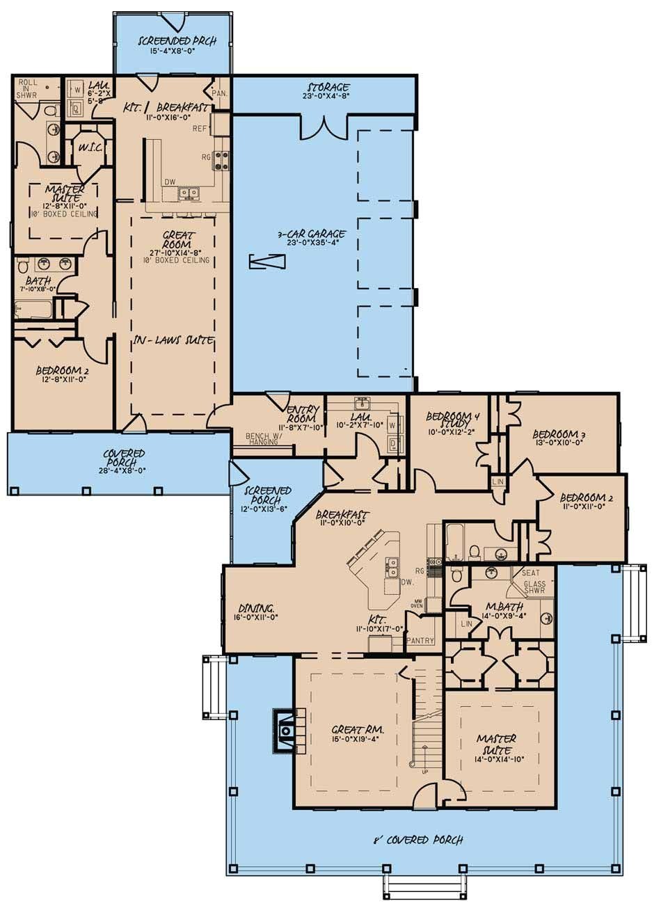 One Floor House Plans with Inlaw Suite Favorite Perfect One Story and 2 Br In Law Suite 5020